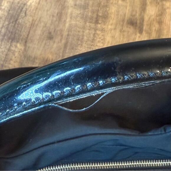 Kate Spade Bridgette Stevie Nylon Zippered Shoulder Bag Handbag Black Polka Dots - Picture 8 of 15